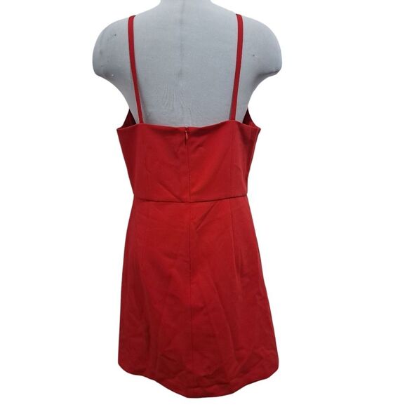 French Connection Whisper Square Neck Mini Dress Size 12 Royal Scarlet NWT - Picture 3 of 13